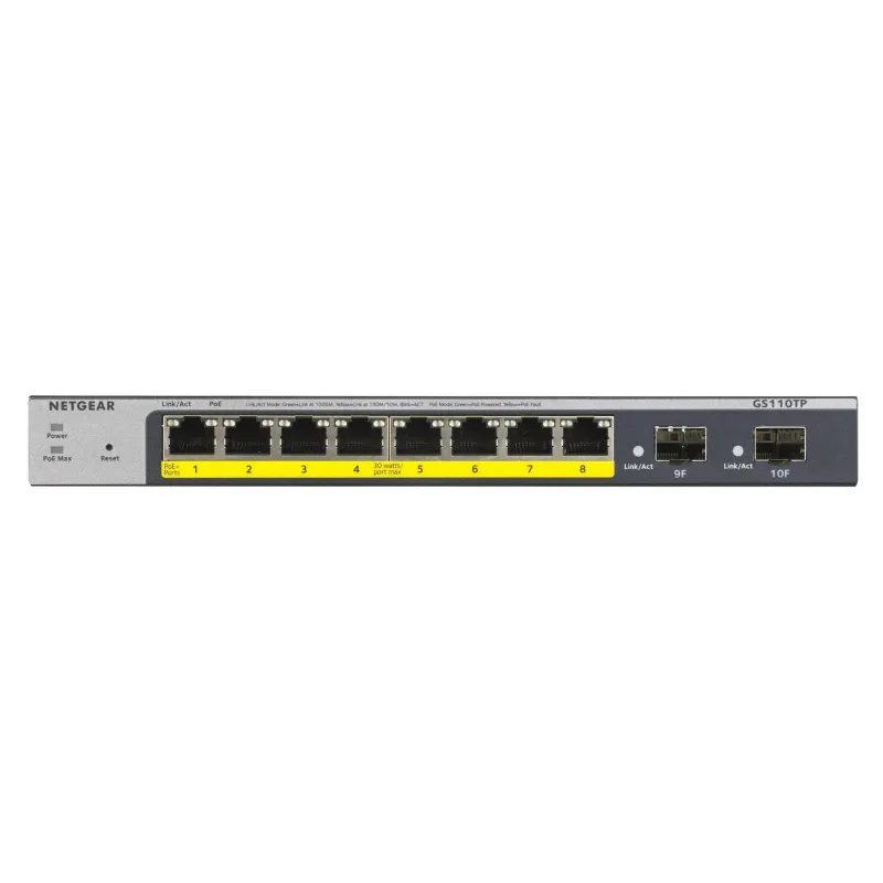 Gs110tp Géré L2/l3/l4 Gigabit Ethernet (10/100/1000) Connexion Ethernet, Supportant L'alimentation Via Ce Port (poe)