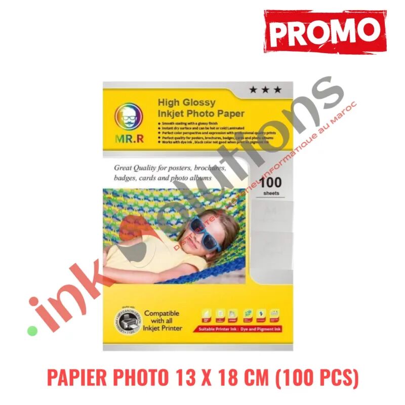 Papier Photo 13cm×18cm (100 Pcs) Pour Tous Les Imprimantes Photos