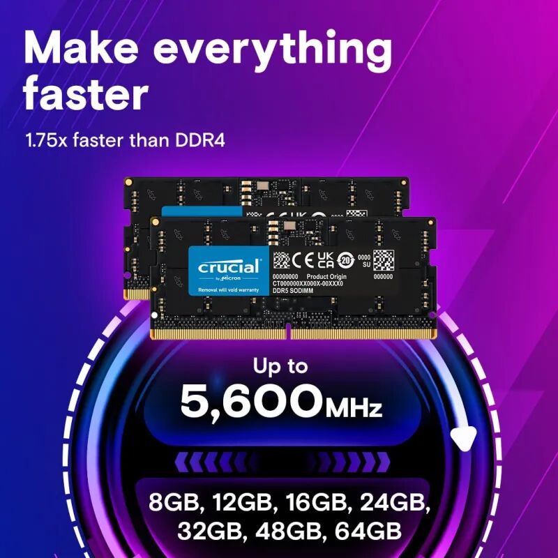 Mémoire Ram 16 Go Ddr5 5600 Mhz So-dimm (ct16g56c46s5)
