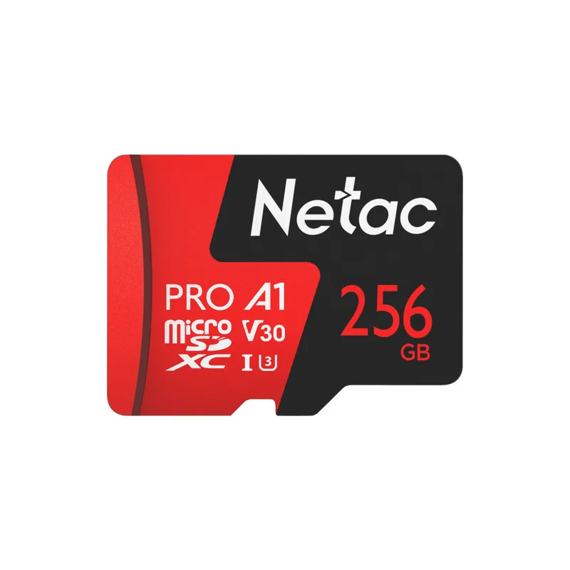 Netac 256gb P500 Extreme Pro Uhs-i Microsdxc Memory Card With Sd Adapter (nt02p500pro-256g-r)