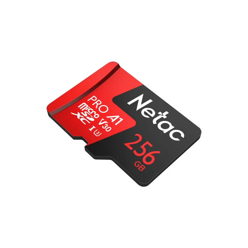 Netac 256gb P500 Extreme Pro Uhs-i Microsdxc Memory Card With Sd Adapter (nt02p500pro-256g-r)