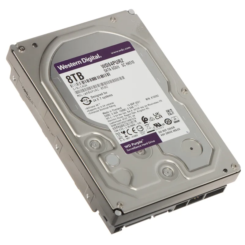 Disque Dur Interne 8 To Purple Surveillance Hard Drive (wd84purz)