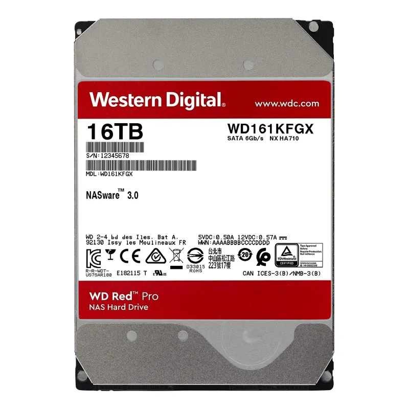 Disque Dur 3.5 16 To Wd Red Pro 16 To 7200 Rpm (wd161kfgx)