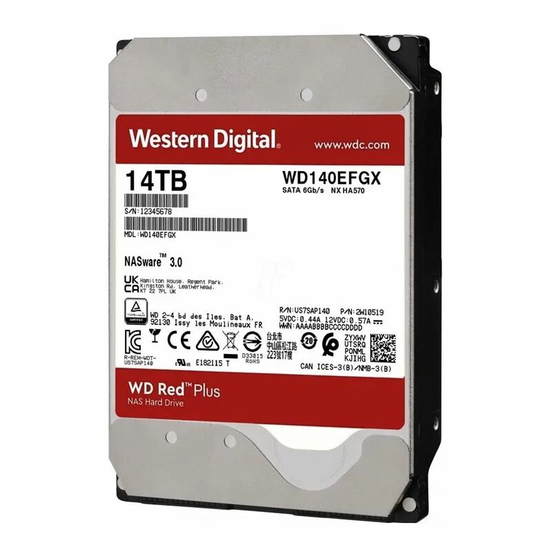 Disque Dur 3.5 Wd Red Plus 14 To 7200 Rpm (wd140efgx)