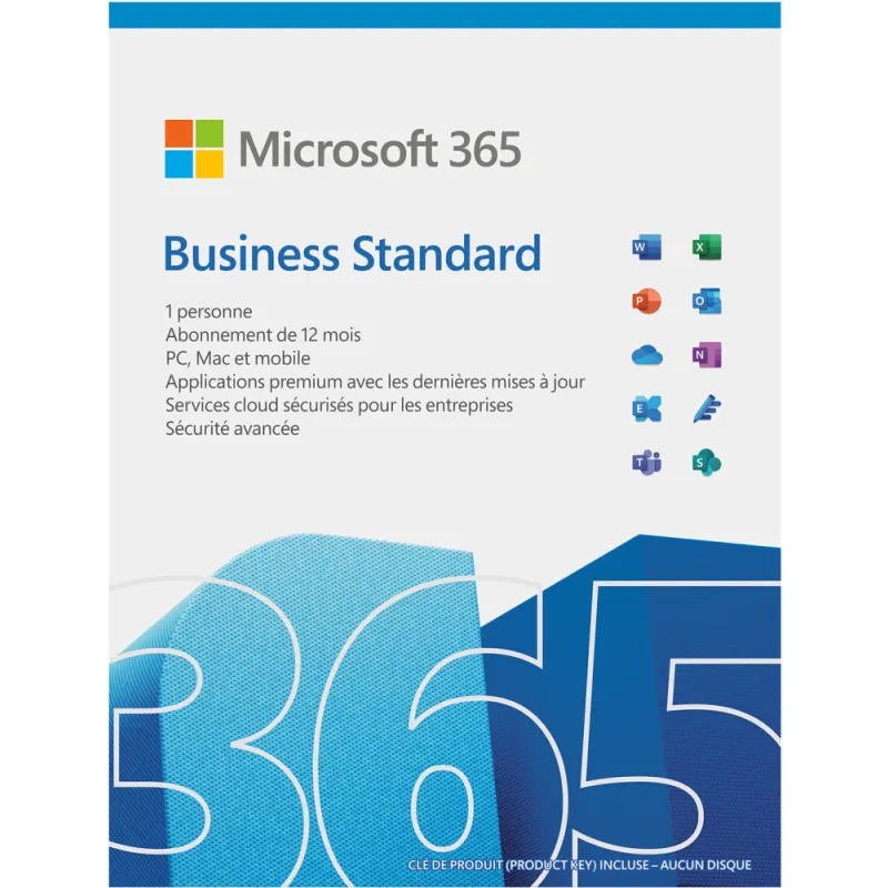 Microsoft 365 Business Standard Français - 1 An - 5 Pc Ou Mac Pour 1 Utilisateur (klq-00667)