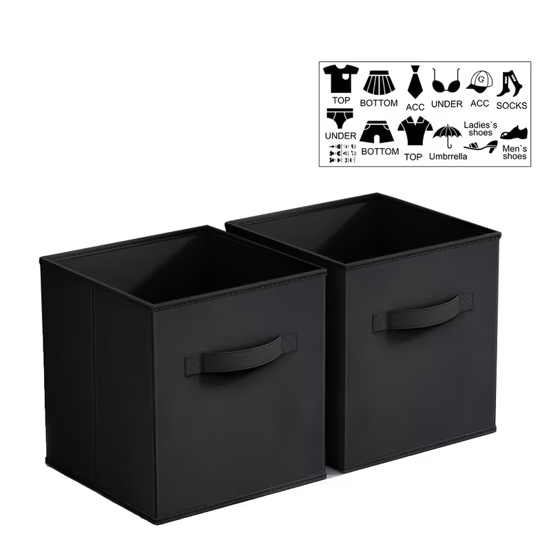 Lot de 2 Boîtes de Rangement en Tissu (28 cm) 