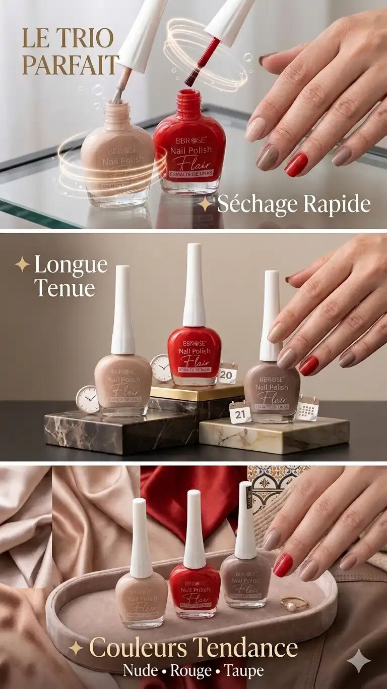 Pack Trio Vernis À Ongles Flair – Longue Tenue Et Finition Brillante