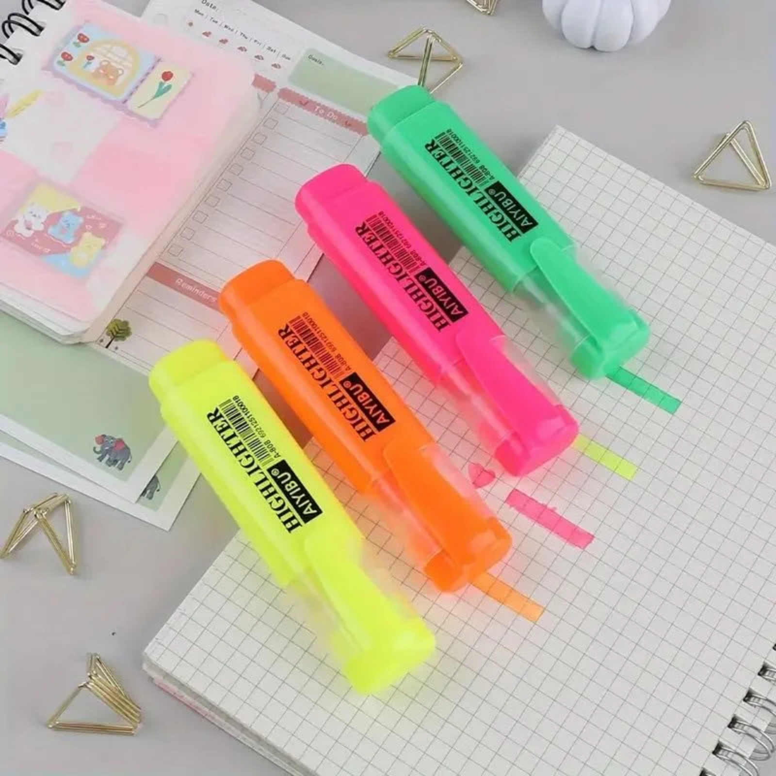 Pack De 4 Marqueurs Fluorescents - 4 Couleurs