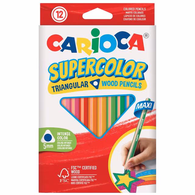 Lot De 12 Crayons De Couleur Supercolor Triangular
