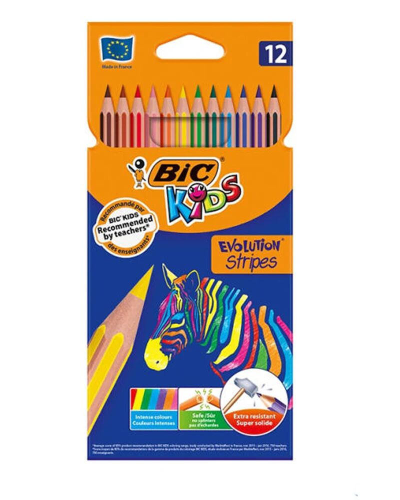 Crayons De Couleur Kids Evolution Stripes - Boîte De 12