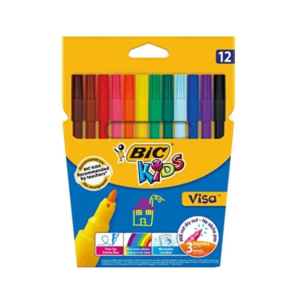 Feutres Bic Kids Visa - Lot De 12