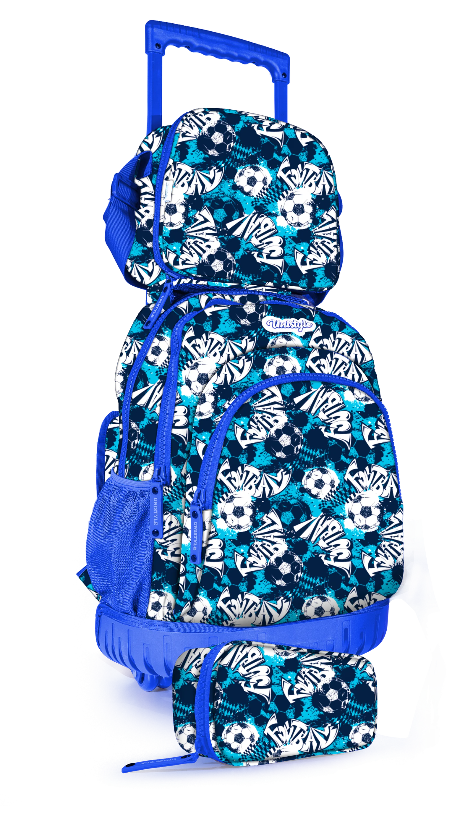 Trolley Garçon 18 Pouces Avec Base Rigide + Sac Goûter + Trousse 3g-st