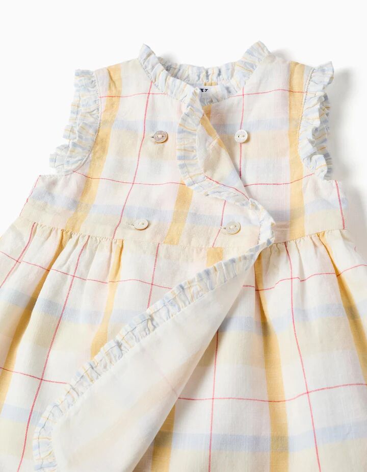 Checked Cotton Dress + Bloomers B&s For Newborn Girls thumbnail 3