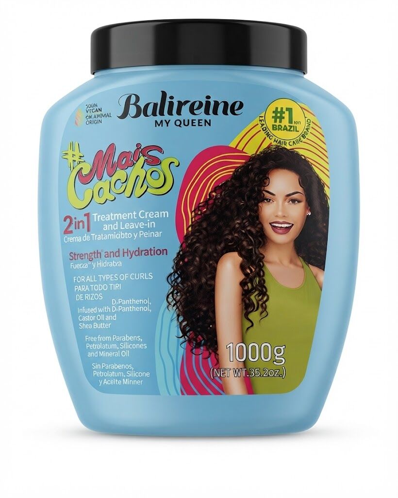 Crème De Traitement Et Sans Rinçage 2 en1 Pour Cheveux Bouclés