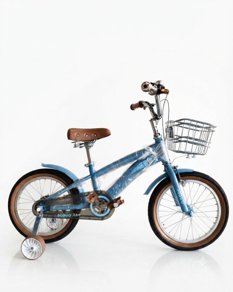 Vélo Enfant Bdduo Roues Stabilisatrices, Panier Avant, Hauteur Ajustable