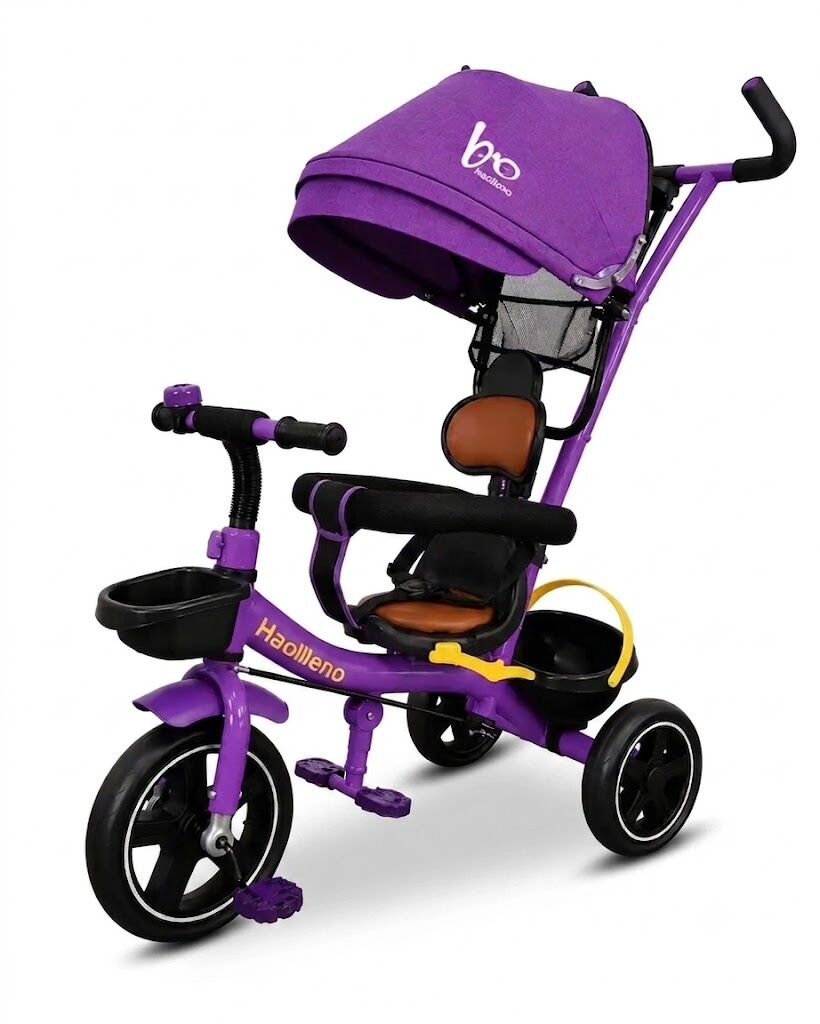 Tricycle Évolutif 4 En 1 Avec Canne Parentale