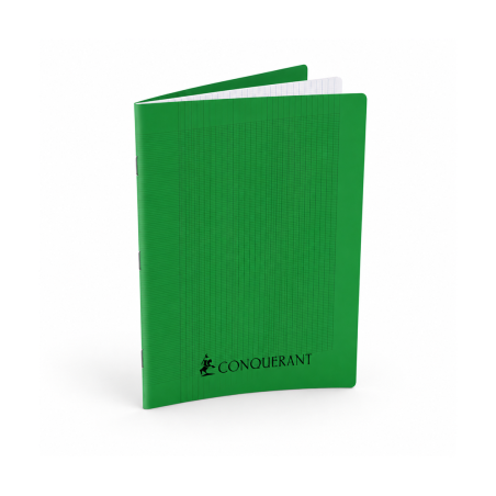 Cahier Piqué 192 Pages – Grands Carreaux, Papier 70g, Polypro Vert, Format A5