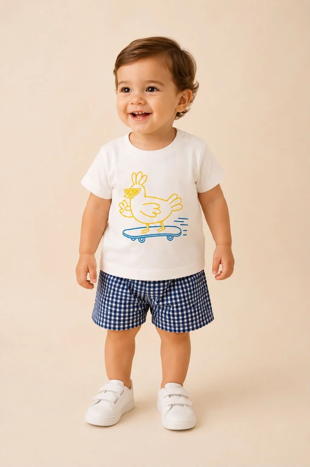 Ensemble 2 Pièces T-shirt Imprimé Short Vichy thumbnail 3