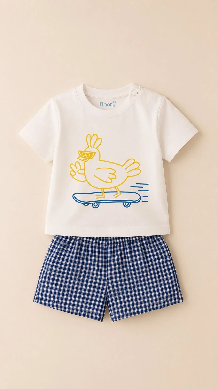 Ensemble 2 Pièces T-shirt Imprimé Short Vichy
