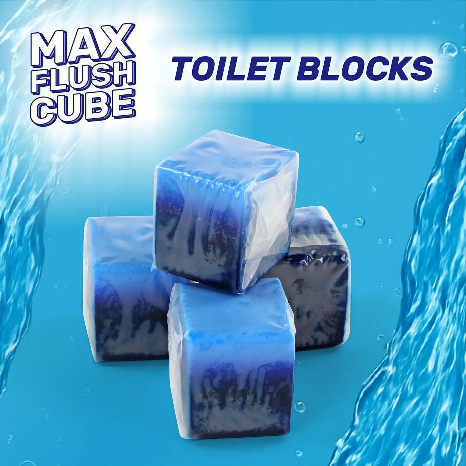 Lot De 4 Blocs Nettoyants Colorés Max Flush Cuve Pour Réservoir De Toilettes