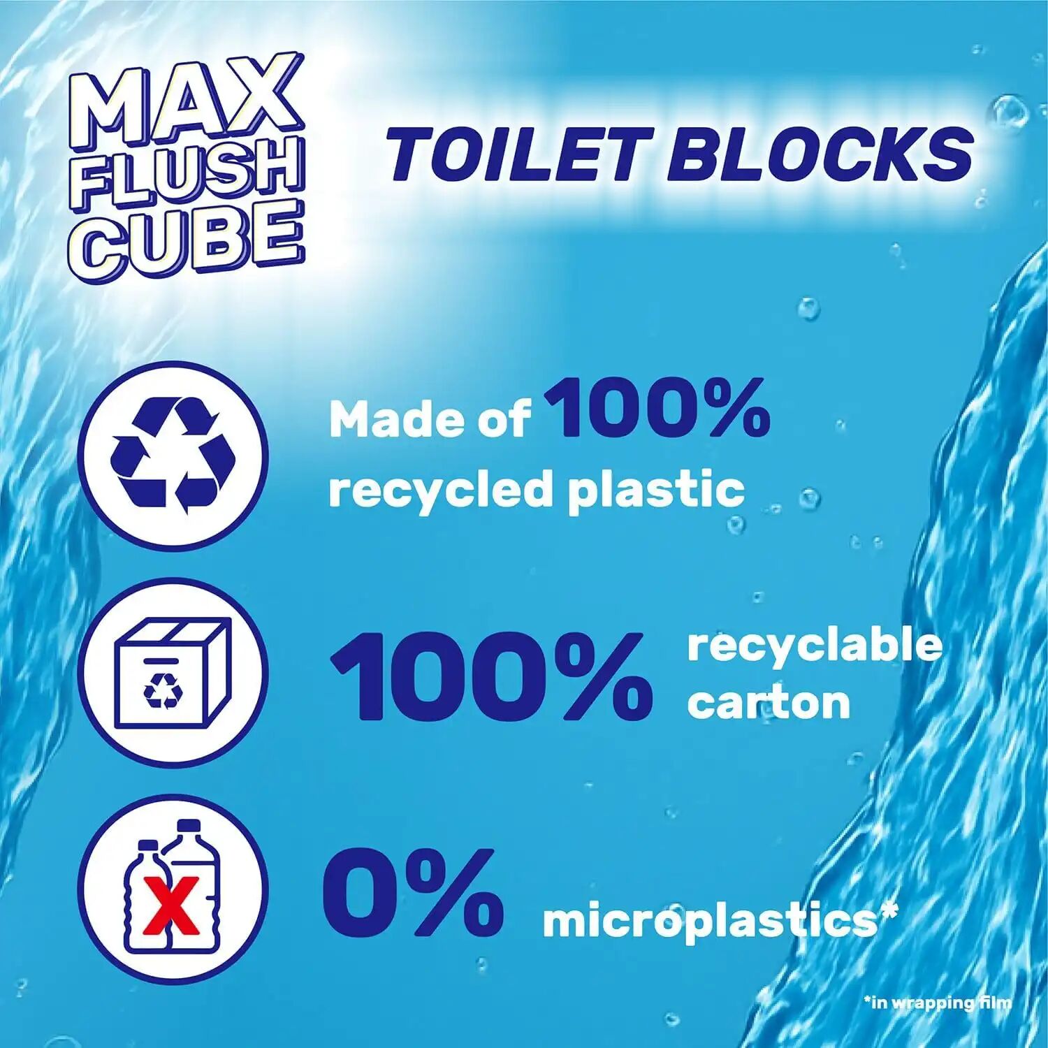 Lot De 4 Blocs Nettoyants Colorés Max Flush Cuve Pour Réservoir De Toilettes thumbnail 3