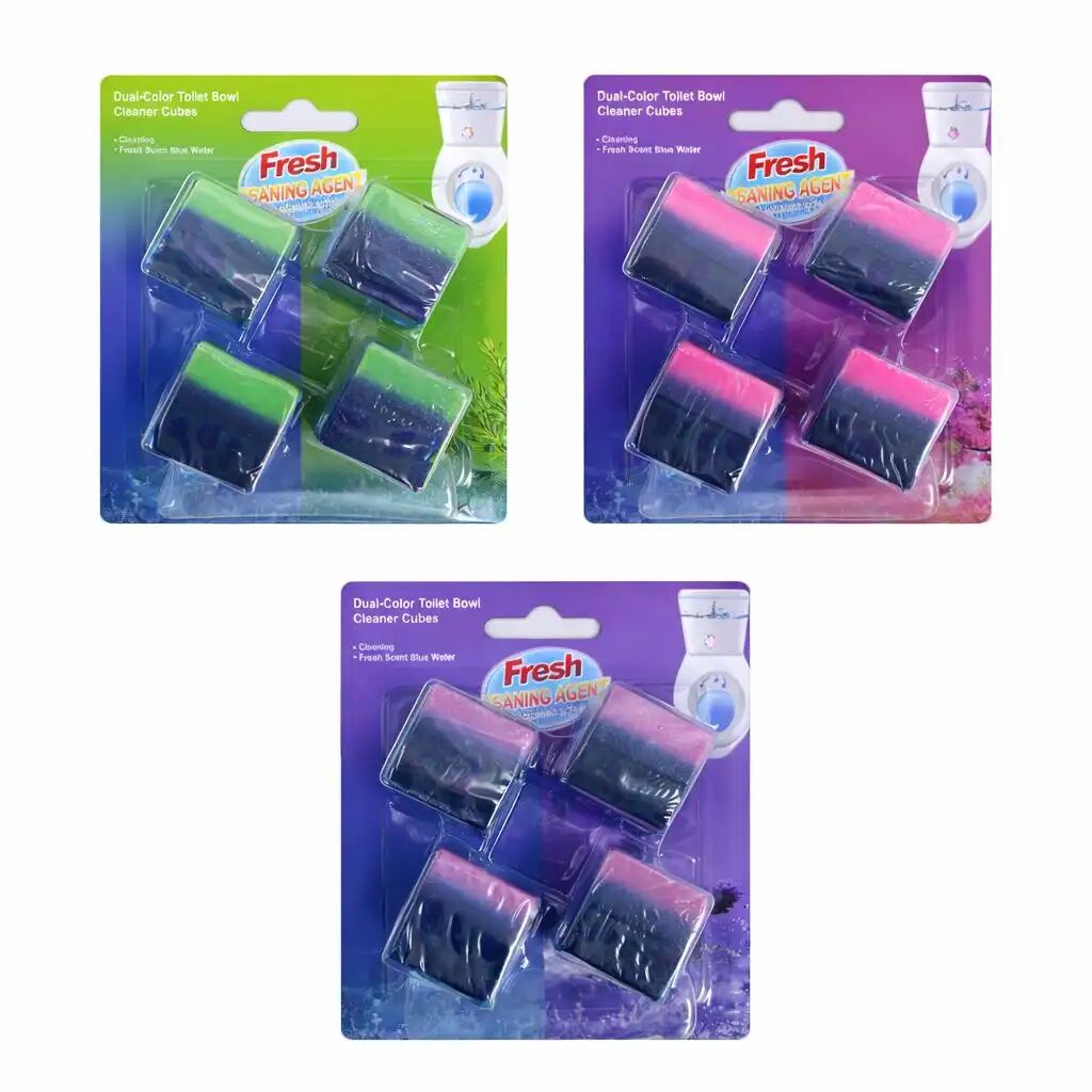 Lot De 4 Blocs Nettoyants Colorés Max Flush Cuve Pour Réservoir De Toilettes