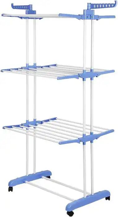 Etendoir À Linge Rétractable Pliable Ailes Latérales - 4 Niveaux thumbnail 1