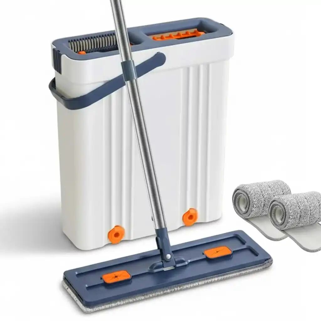 Balai‐serpillère Avec Seau Essoreur + 7 Serpillères — Kit Lavage Complet thumbnail 1