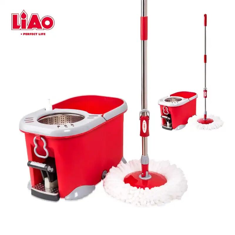 Seau Essoreur À Pédale Rotatif Tornado Mop Avec Balai Microfib