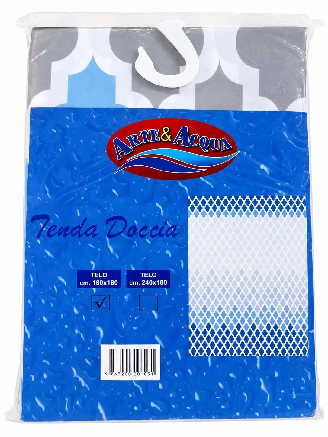 Rideau De Douche - Motif Géométrique - Imperméable-avec 12 Rings