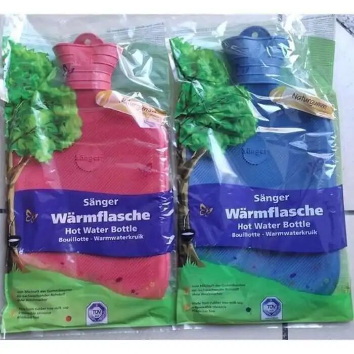 Pack Lot De 2 Bouillotte D'eau Chaude En Caoutchouc