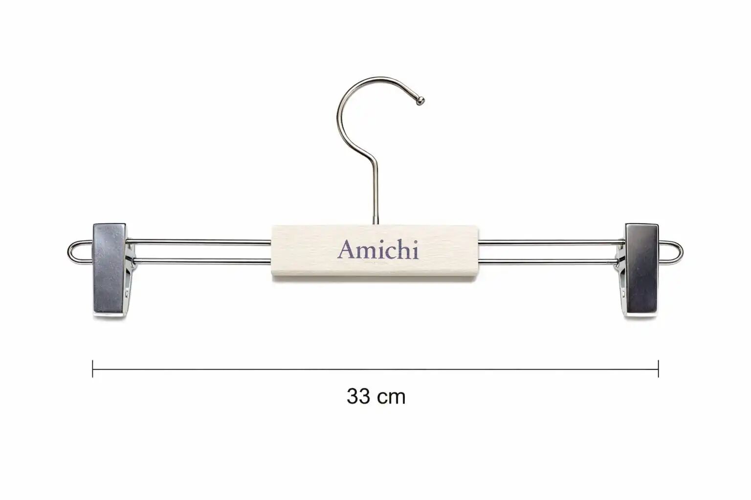Lot De 3 Cintre En Bois À Pinces Avec Barre Idéal Pour Pantalon/jupe/manteau