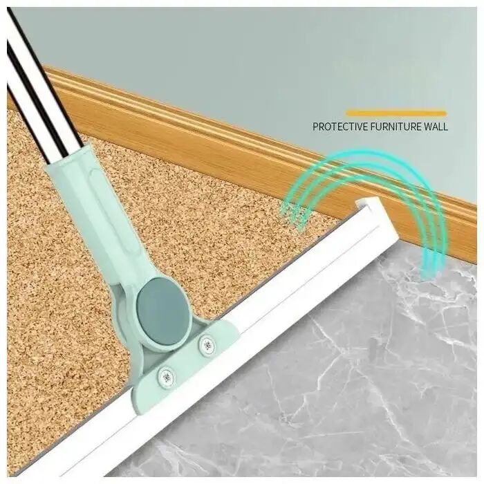 Essuie-glace De Nettoyage De Sol Et Vitre En Silicone, Avec Manche Télescopique - Couleur Aléatoire thumbnail 3