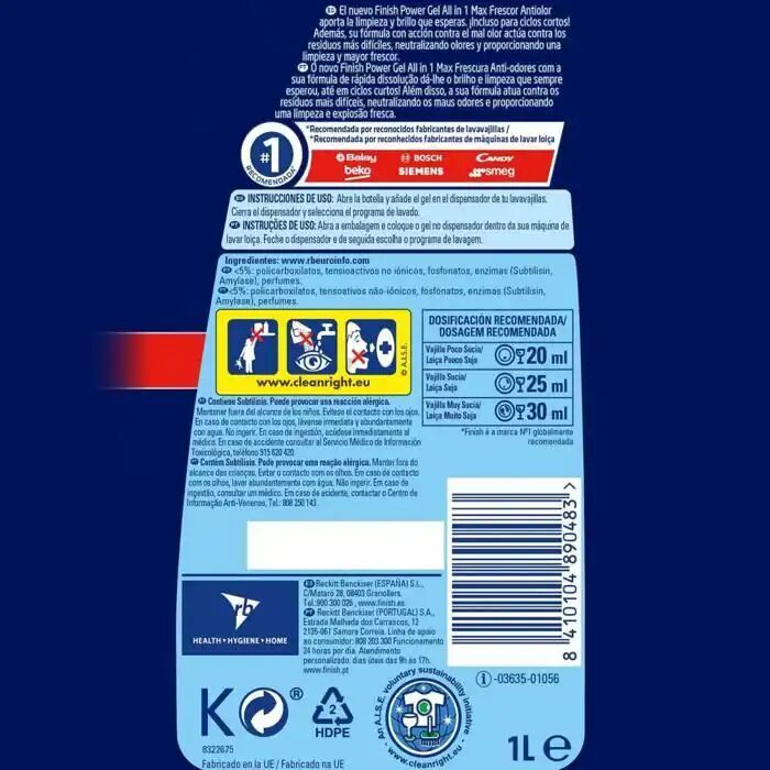 Tout En 1 Gel Pour Lave-vaisselle Fresh Burst 50 Dosis thumbnail 4