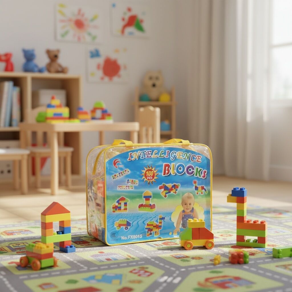 Block Sac Lot De 100 Jeu De Construction thumbnail 3