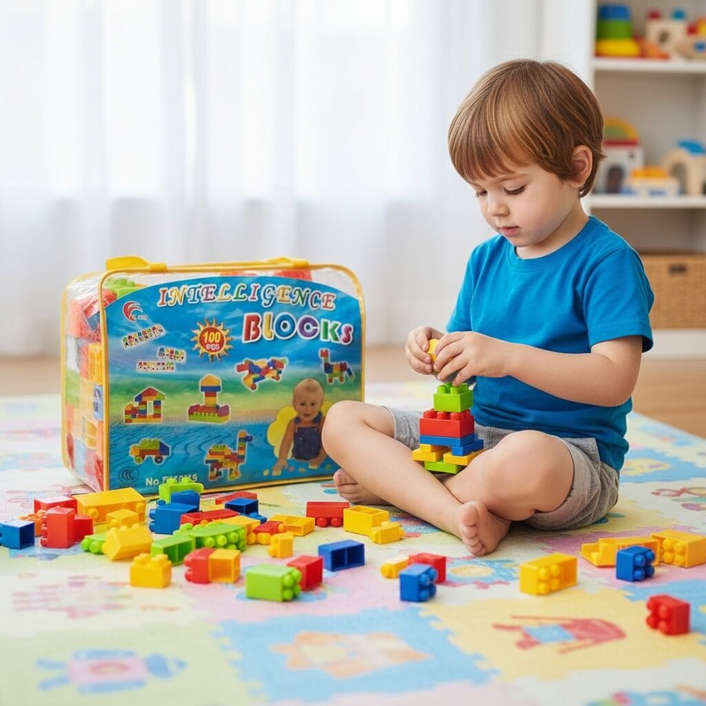 Block Sac Lot De 100 Jeu De Construction thumbnail 4
