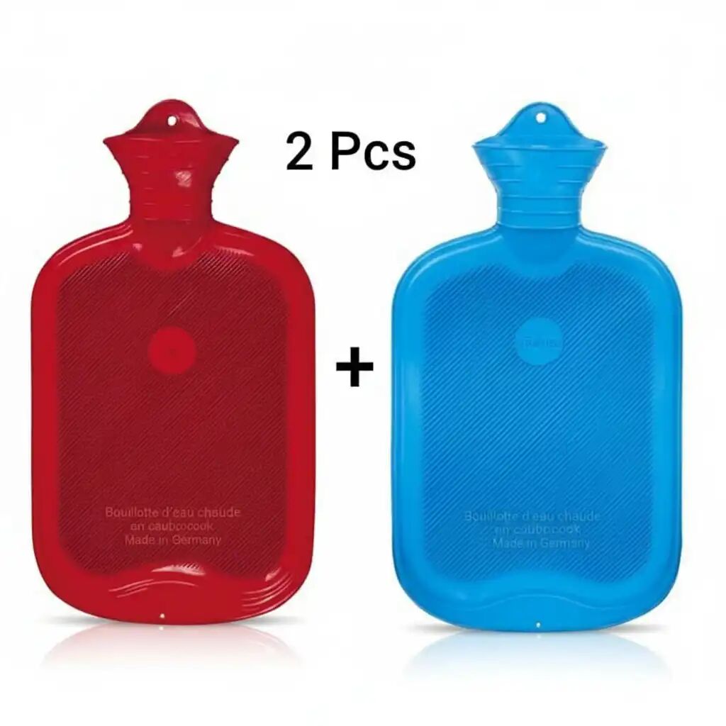 Lot De 2 Bouillotte D'eau Chaude En Caoutchouc