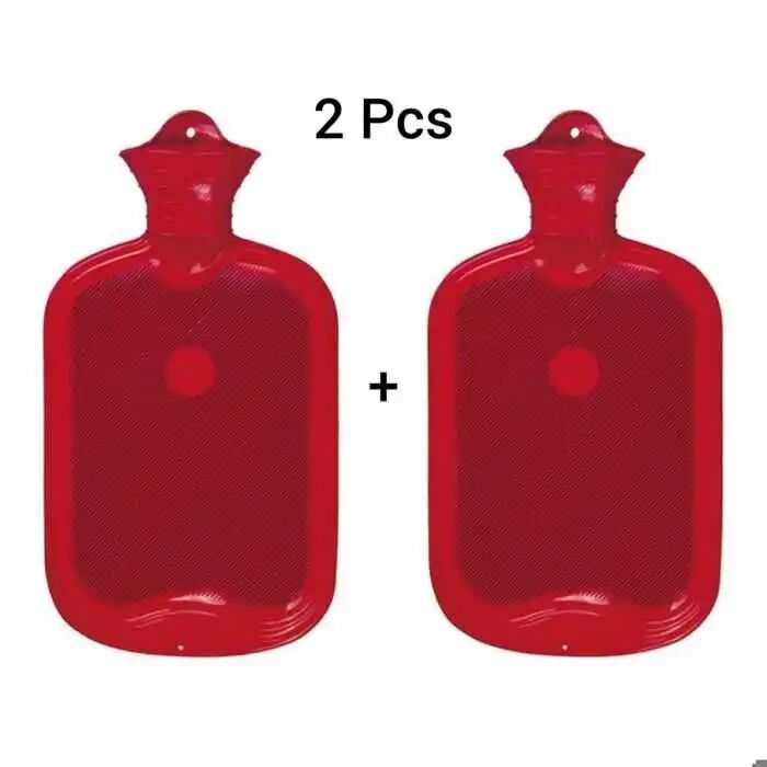Lot De 2 Bouillotte D'eau Chaude En Caoutchouc