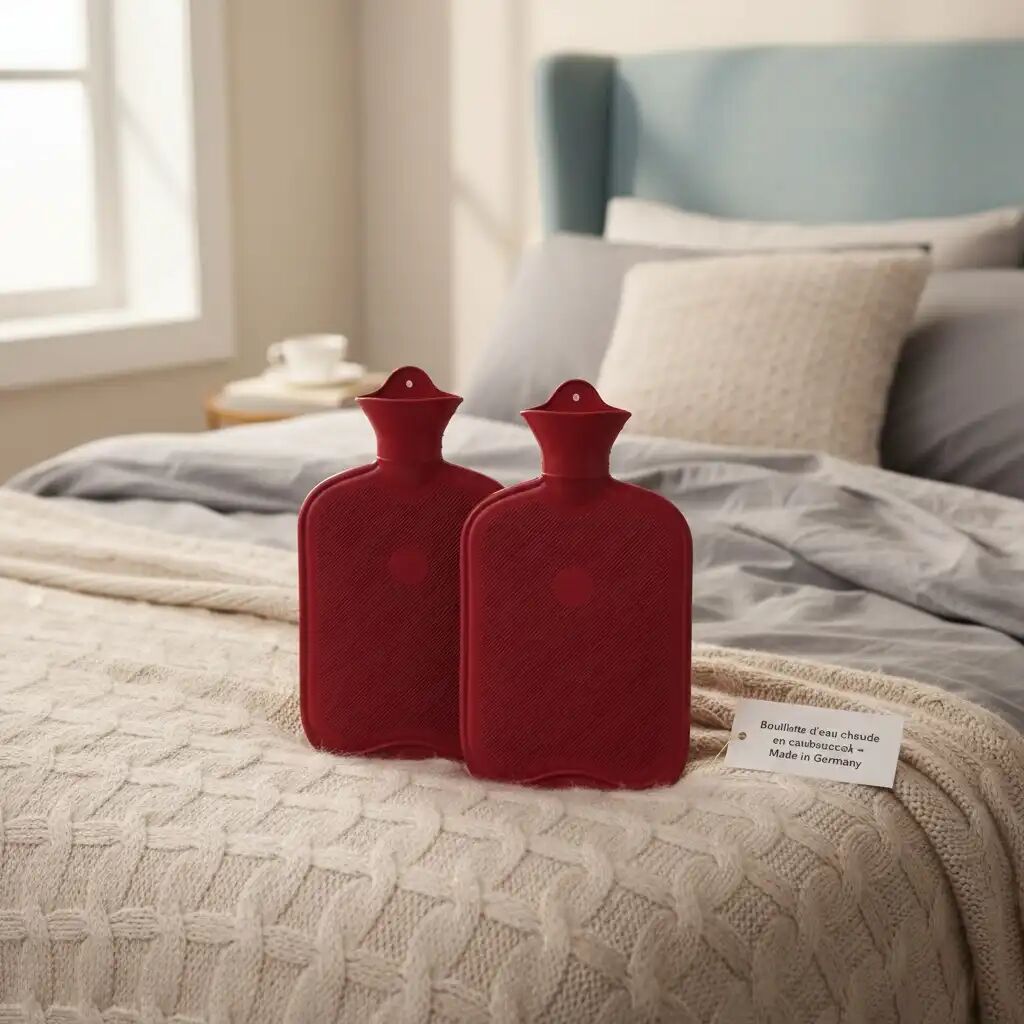 Lot De 2 Bouillotte D'eau Chaude En Caoutchouc
