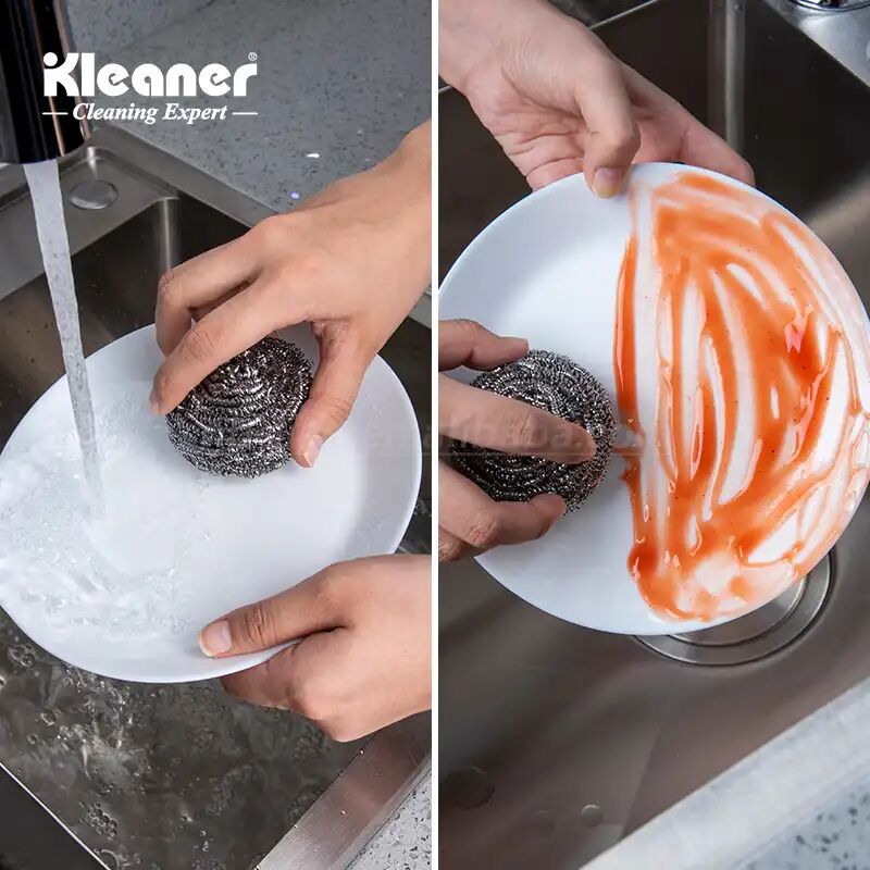 Lot De 2 Tampons En Acier Inoxydable Pour La Cuisine thumbnail 4