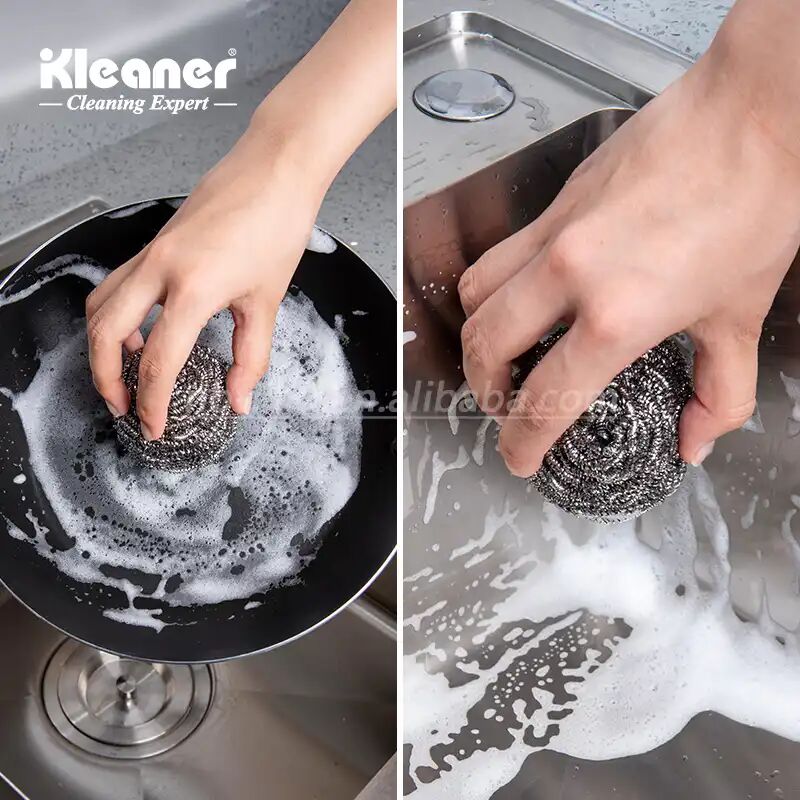 Lot De 2 Tampons En Acier Inoxydable Pour La Cuisine thumbnail 3