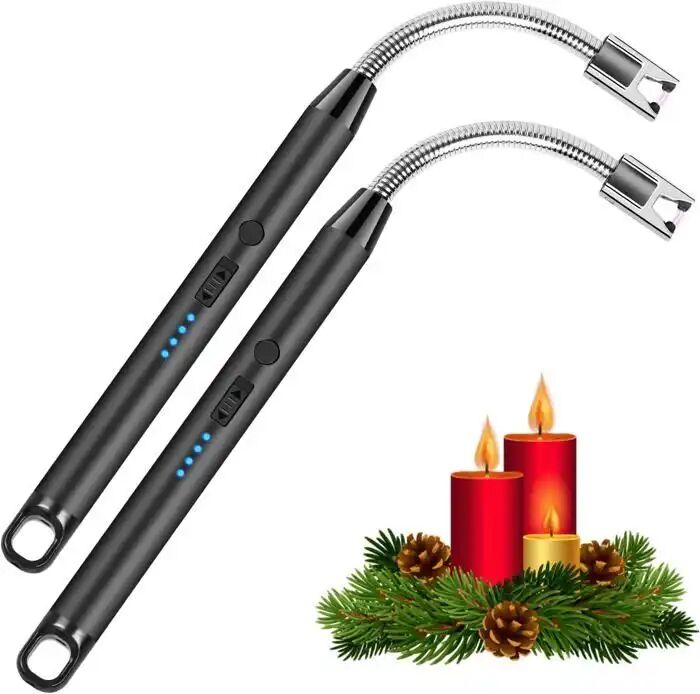 2 Briquets Électriques Rechargeables Usb - Sans Flamme, Pratiques Pour Barbecue, Cuisinière, Camping