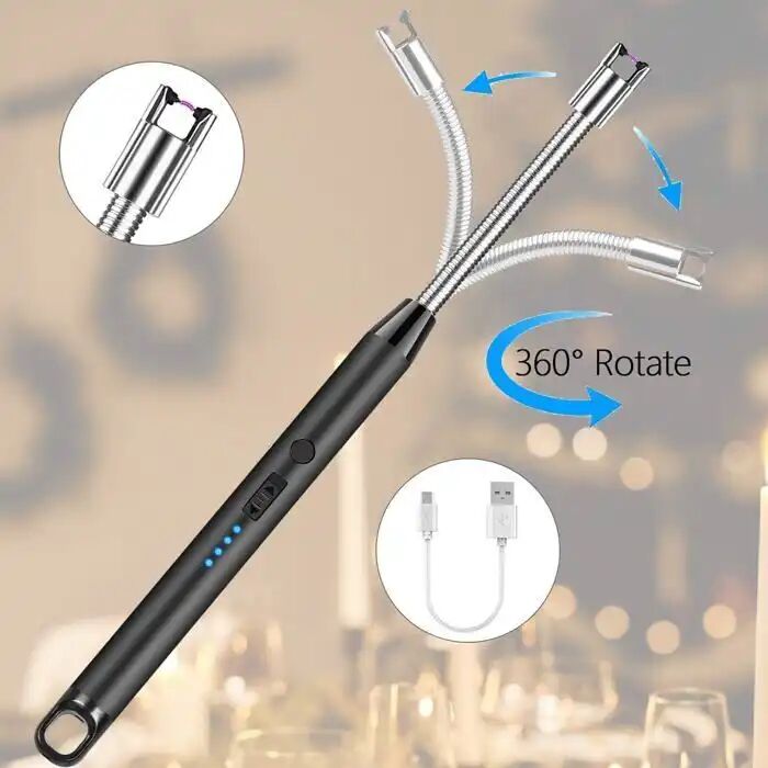 2 Briquets Électriques Rechargeables Usb - Sans Flamme, Pratiques Pour Barbecue, Cuisinière, Camping