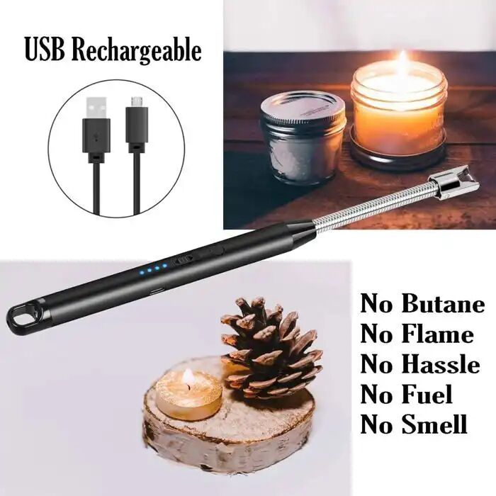 2 Briquets Électriques Rechargeables Usb - Sans Flamme, Pratiques Pour Barbecue, Cuisinière, Camping thumbnail 3