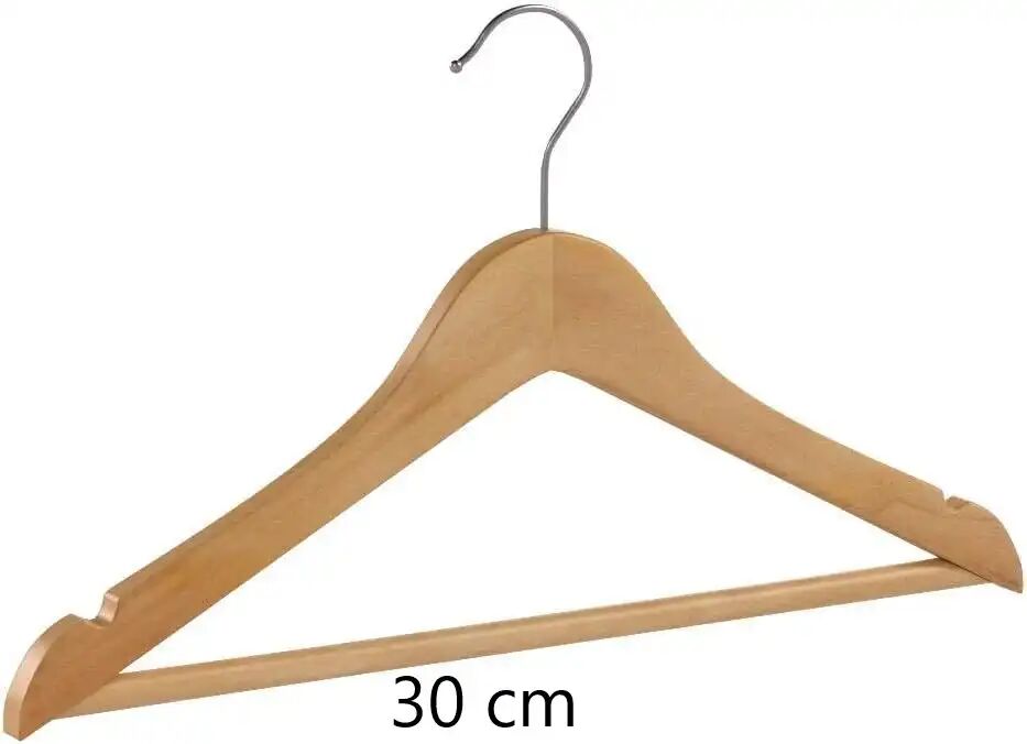 Lot De 6 Cintres Enfant En Bois, Crochet Rotatif À À 360°, Longueur 30 Cm, Naturel