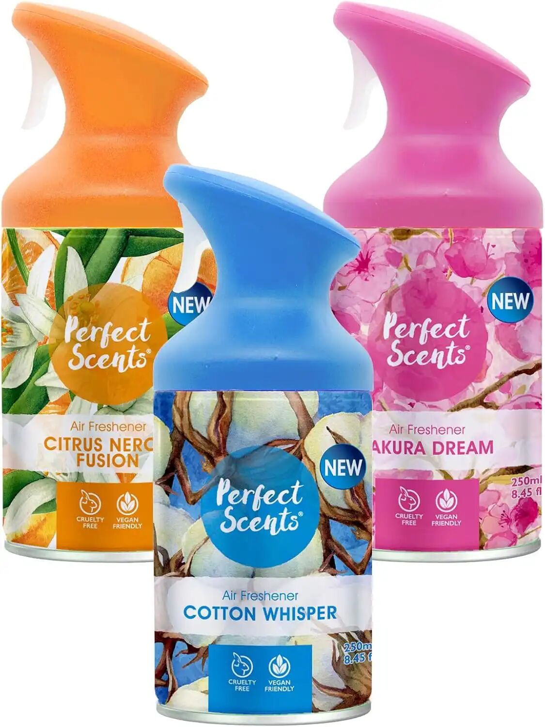 3x Air Fresheners - Citrus/cotton/sakura/mix - Vegan Friendly & Cruelty Free 