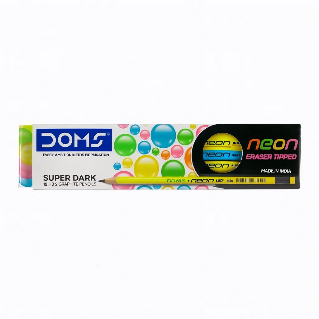 Neon Crayon Noir Rond Pack 12 Pcs + Taille Crayon Offert 