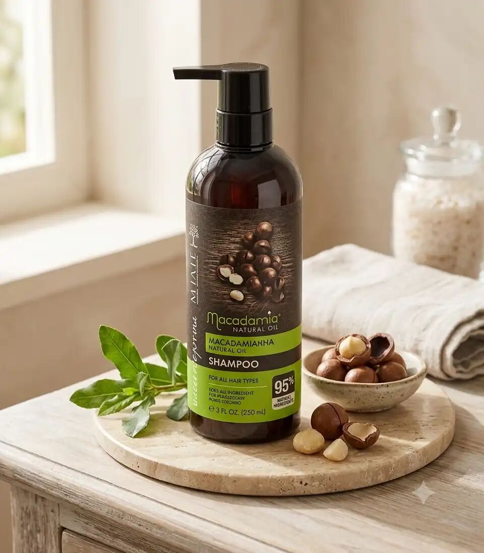 Shampooing Professionnel Mige Macadamia Natural Oil Hydratation & Réparation 0 Formol Tous Types De