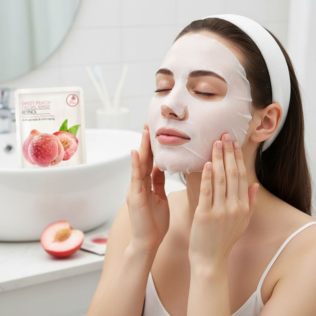 Masque Facial - Peau De Pêche Douce - Rétinol - Hydratant - Éclaircissant - Anti-rides thumbnail 4