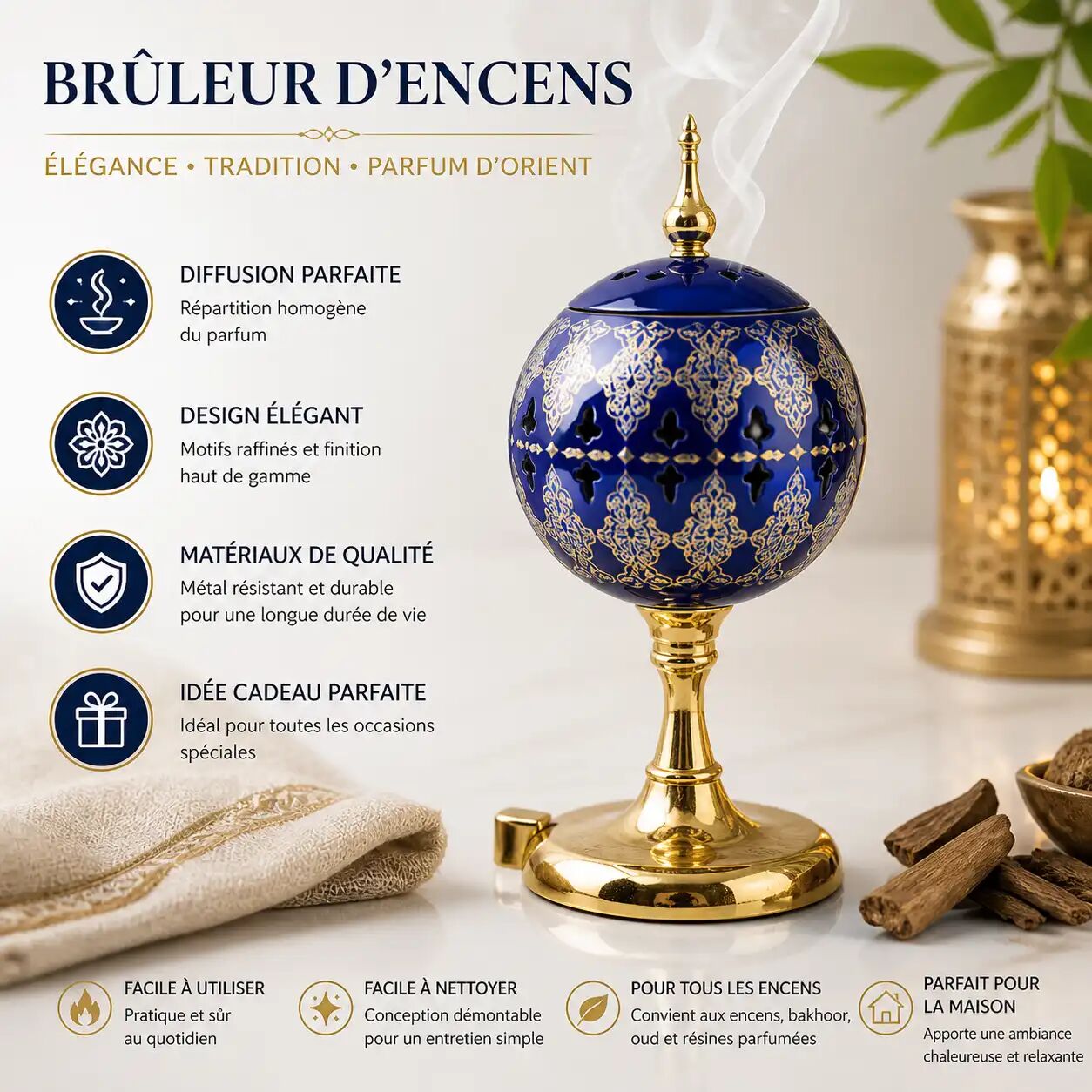 Brûleur D’encens Oriental - Élégance & Tradition